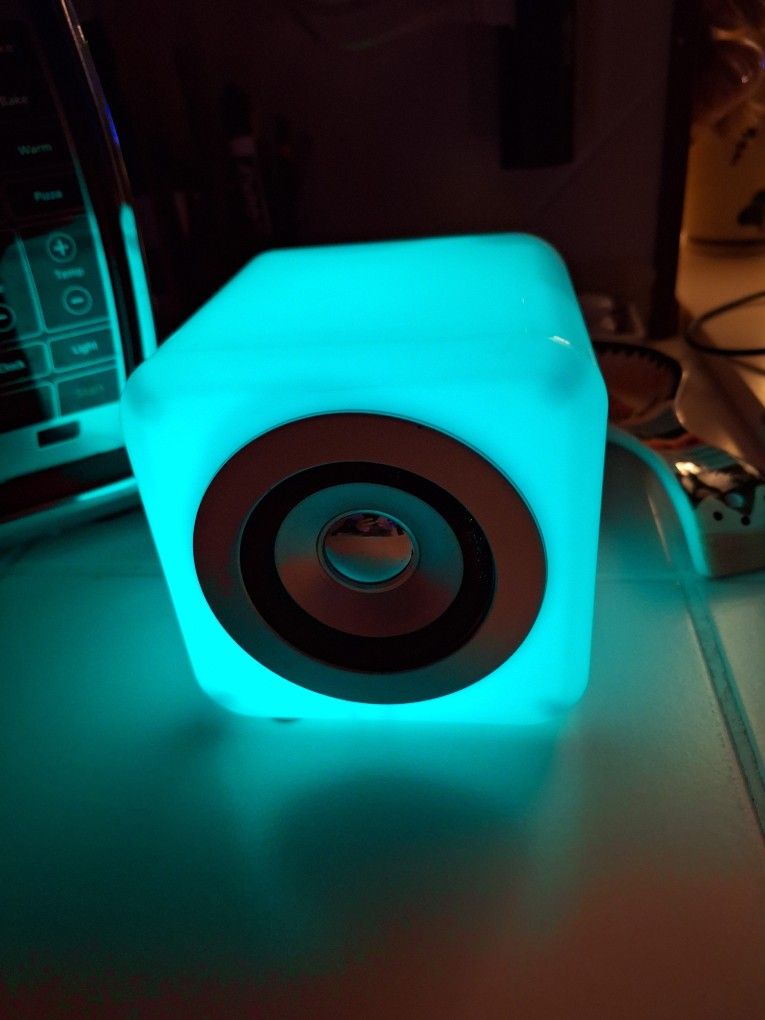 Sharper Image Translucent 6 LED Bluetooth Wireless Mini Boombox Speaker SBT3021