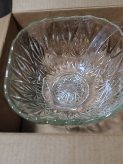Vintage Punch Bowl Glassware With 12 Cups, Serving Hooks And A Ladle