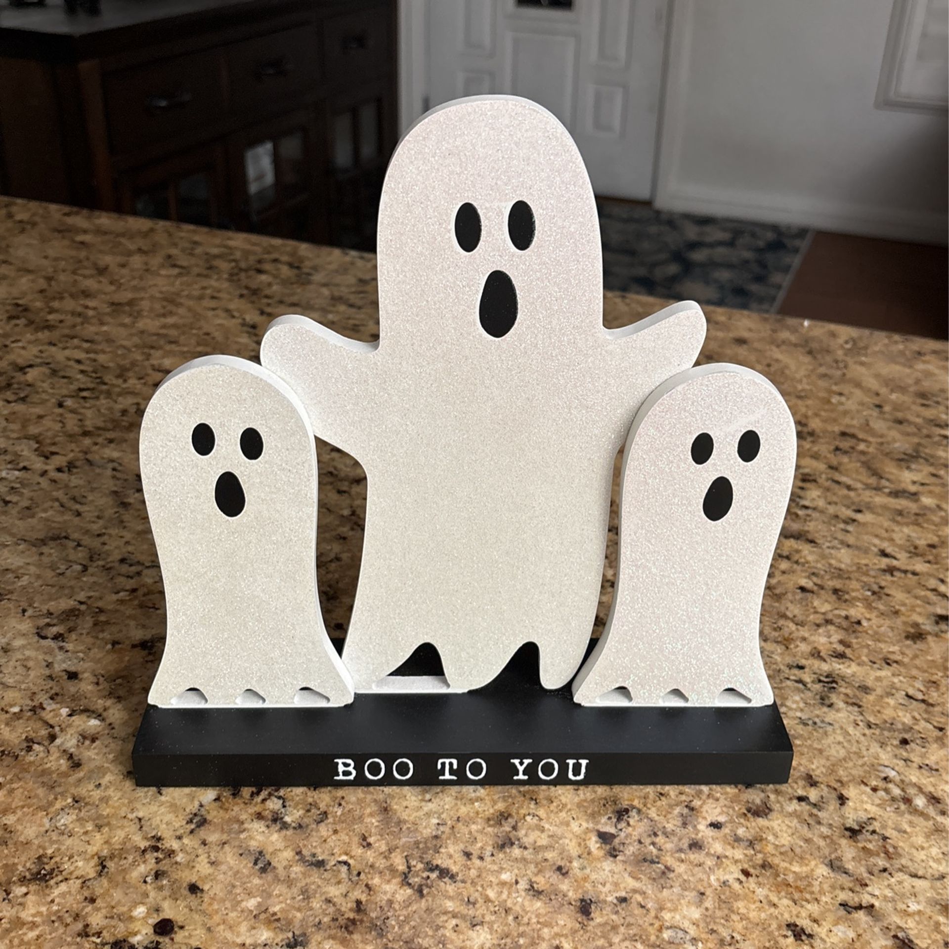 Boo To You Wood And glitter decoration