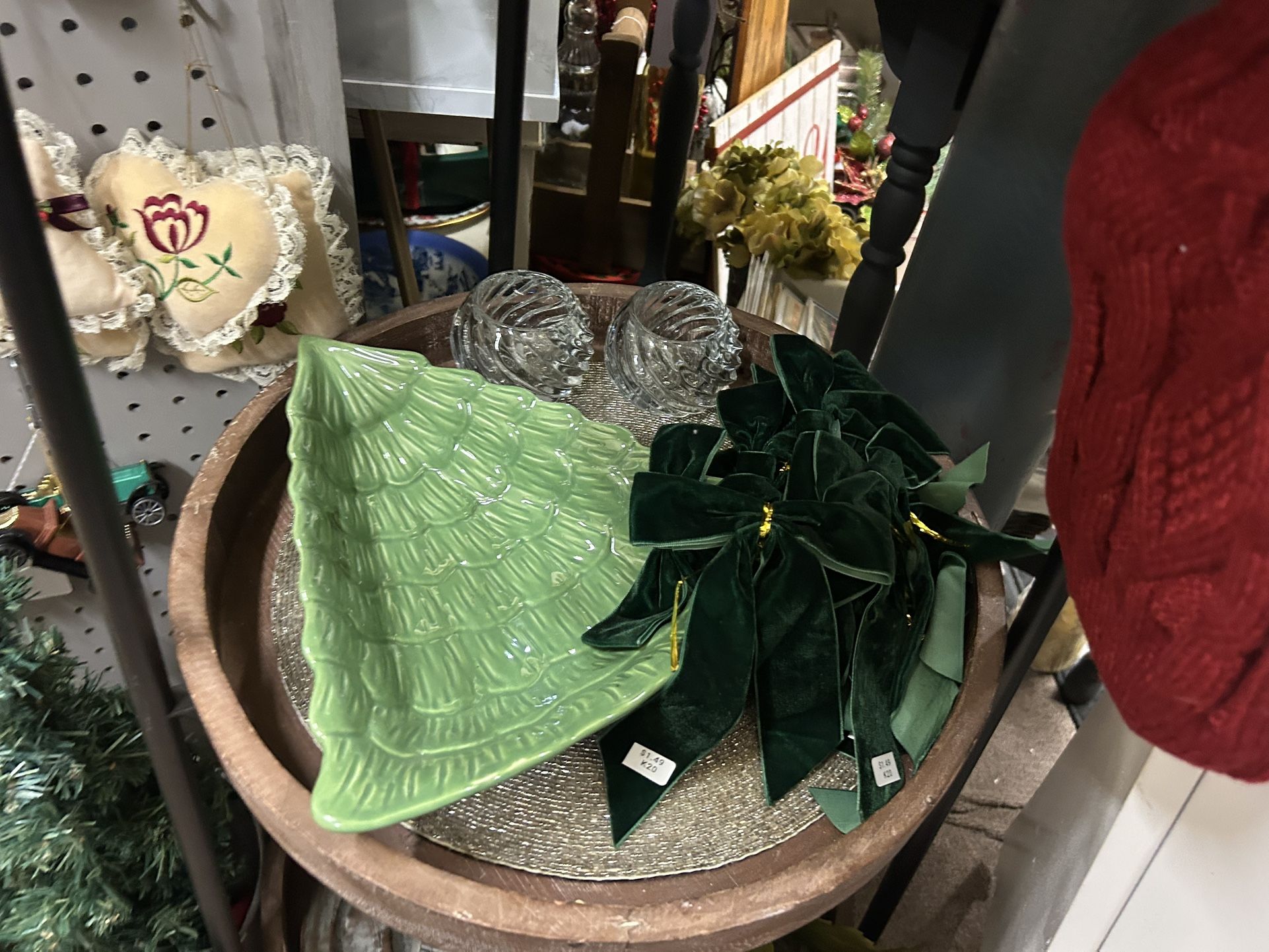 Large Christmas Tree Serving Dish Platter Bowl