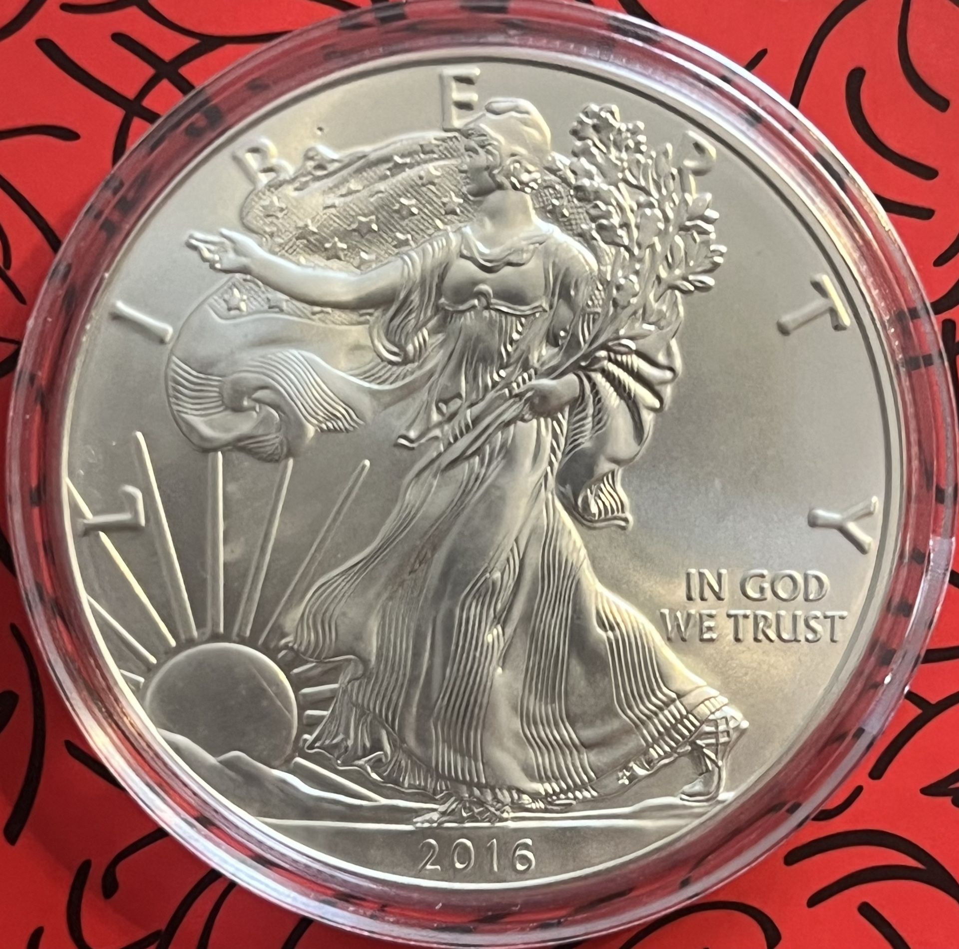 1 Oz Silver 2016 American Silver, Eagle, 30th Anniversary , Encapsulated