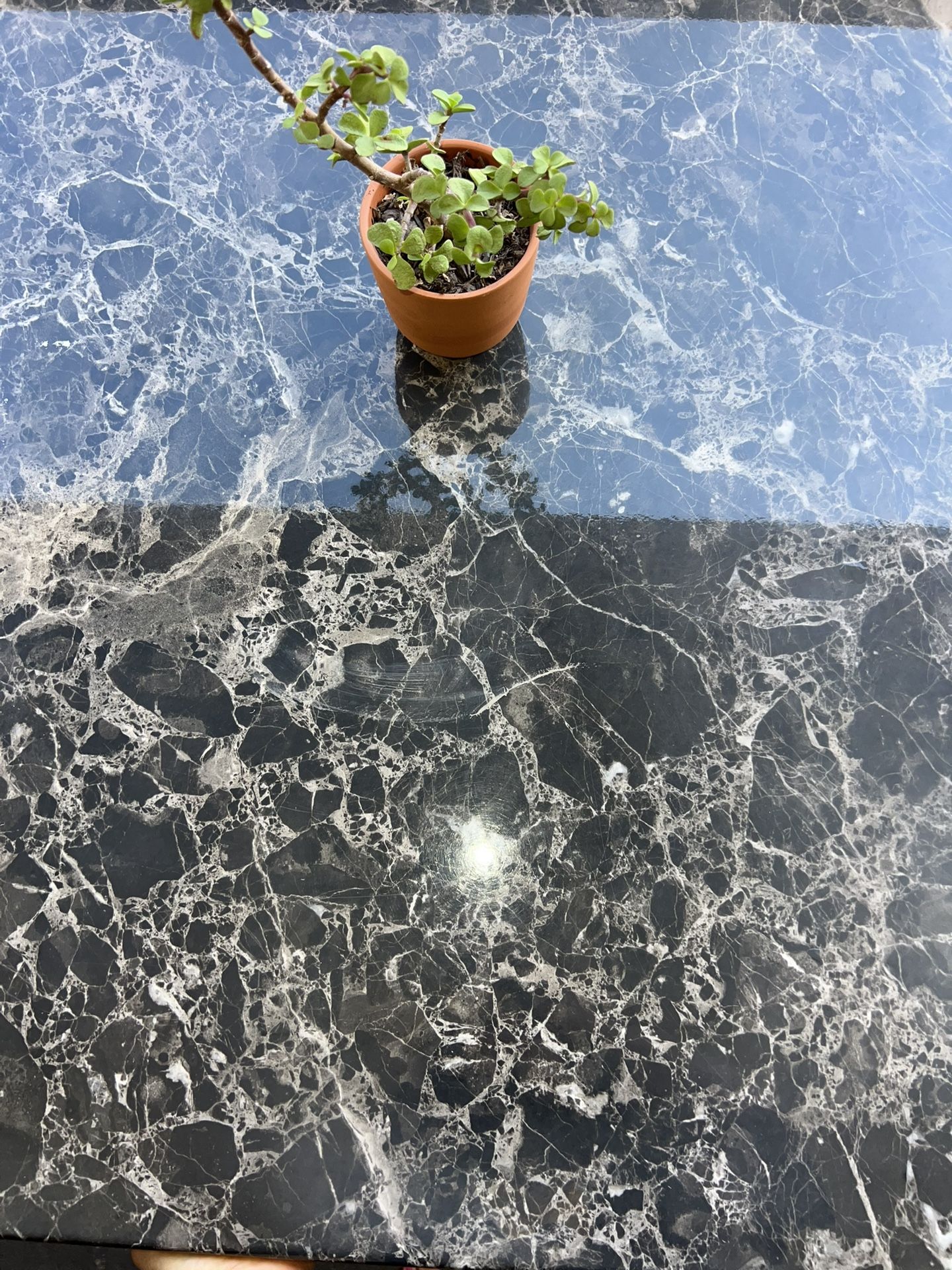 Modern Marble-Top Bistro Table + 2 Barstools