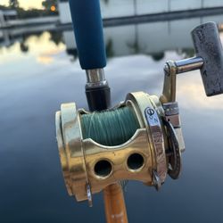 🎣 Preowned Fin Nor Trolling Reel with Mono & Custom Made 6FT 30-80Lb Trolling Rod 🔥 
