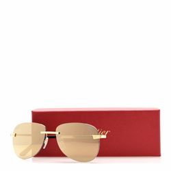 (New) Cartier Santos Limited CT0035RS Sunglasses – Gold / Grey – Full Set in Box