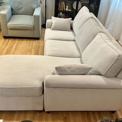 Lidia 82" Fabric 2-piece Reversible Chaise Sectional Sofa with Storage Ottoman made by MACY'S