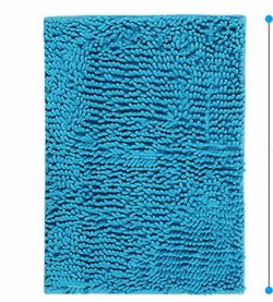 30 PCs Soft Microfiber Non Slip Absorbent Bathroom Shower Rugs Carpet Machine-Washable Bath Mat "Blue"