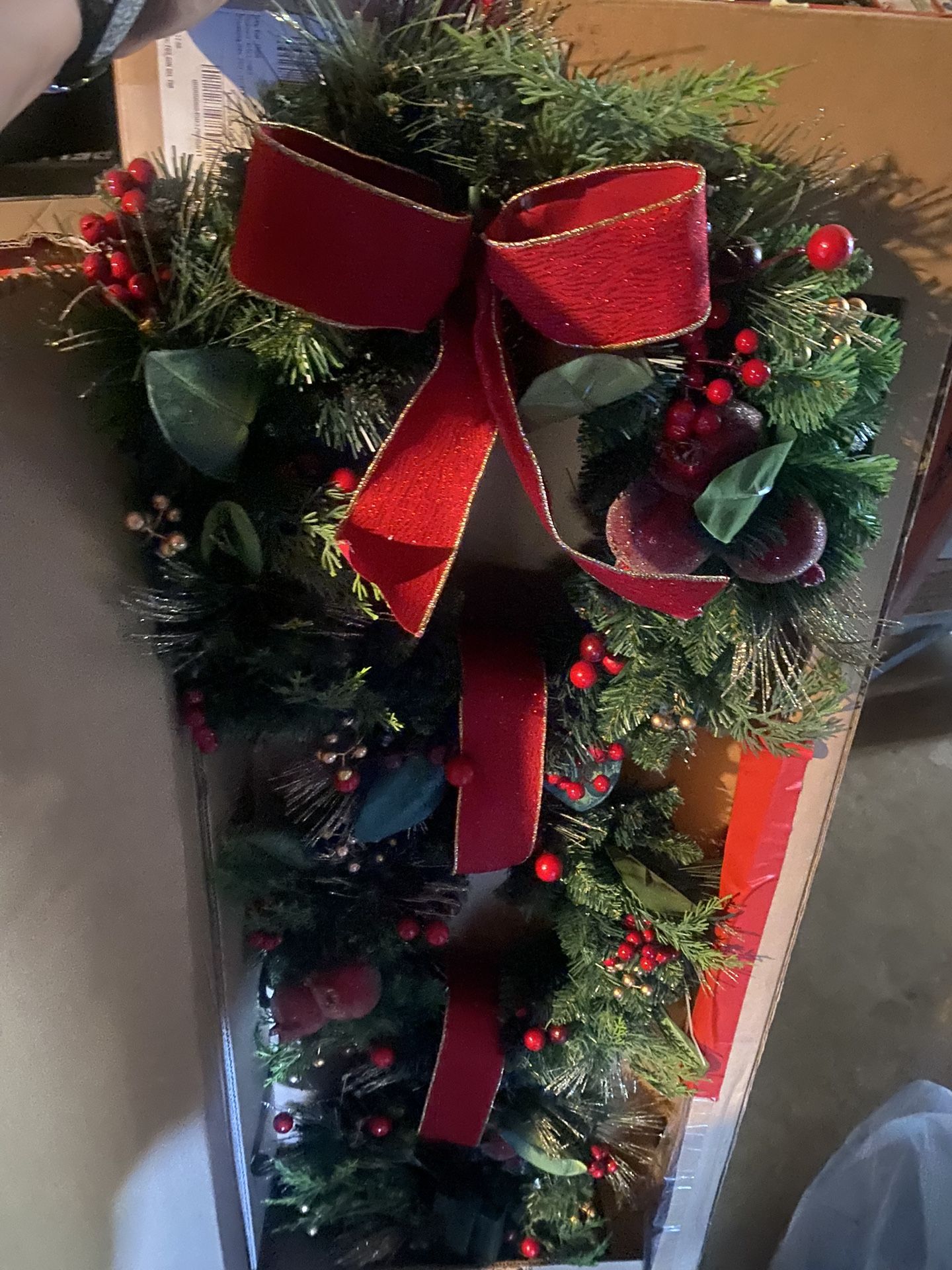 Three Wreath door hanger With lights