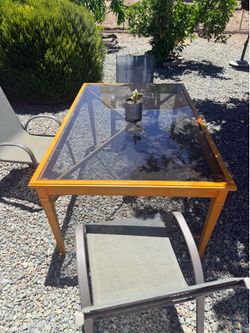 FREE Patio Table with glass top.