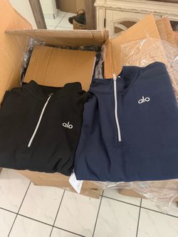 Alo Yoga Half-Zip Sweatshirts – Black & Navy Bundle