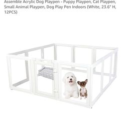 Clear Acrylic Plastic Dog Playpen - Clear Dog Play Pen - Easy Assemble Acrylic Dog Playpen