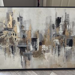 Hand Painted Abstract Art Canvas 39.5x30