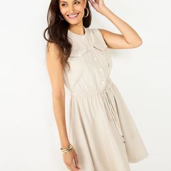 Women’s Nine West Khaki Button Up Shirt Dress XXL