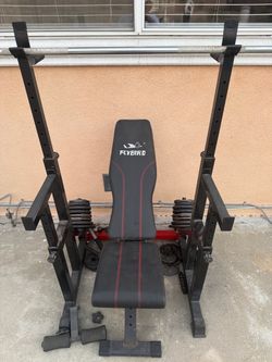 Flybird Adjustable Weight Bench with Squat Rack