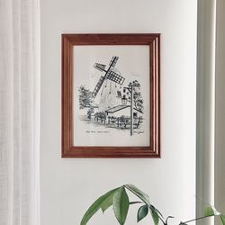 12.5X15.5 Vintage Old Mill - South Perth Framed Sketch Print