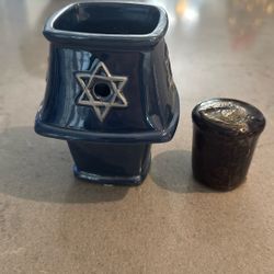 Chanukah Candle Holder With Candle