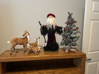 Christmas Santa, Deer And Tree Set