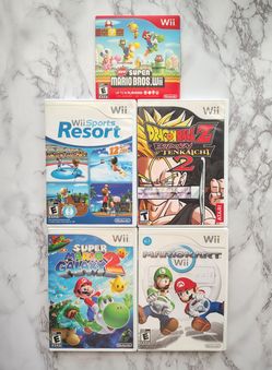 Nintendo Wii games Mario, Wii sports and DBZ READ DESCRIPTION