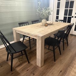 RH Dining Table And Pottery Barn Chairs
