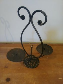 Wrought Iron Double Candle Holder