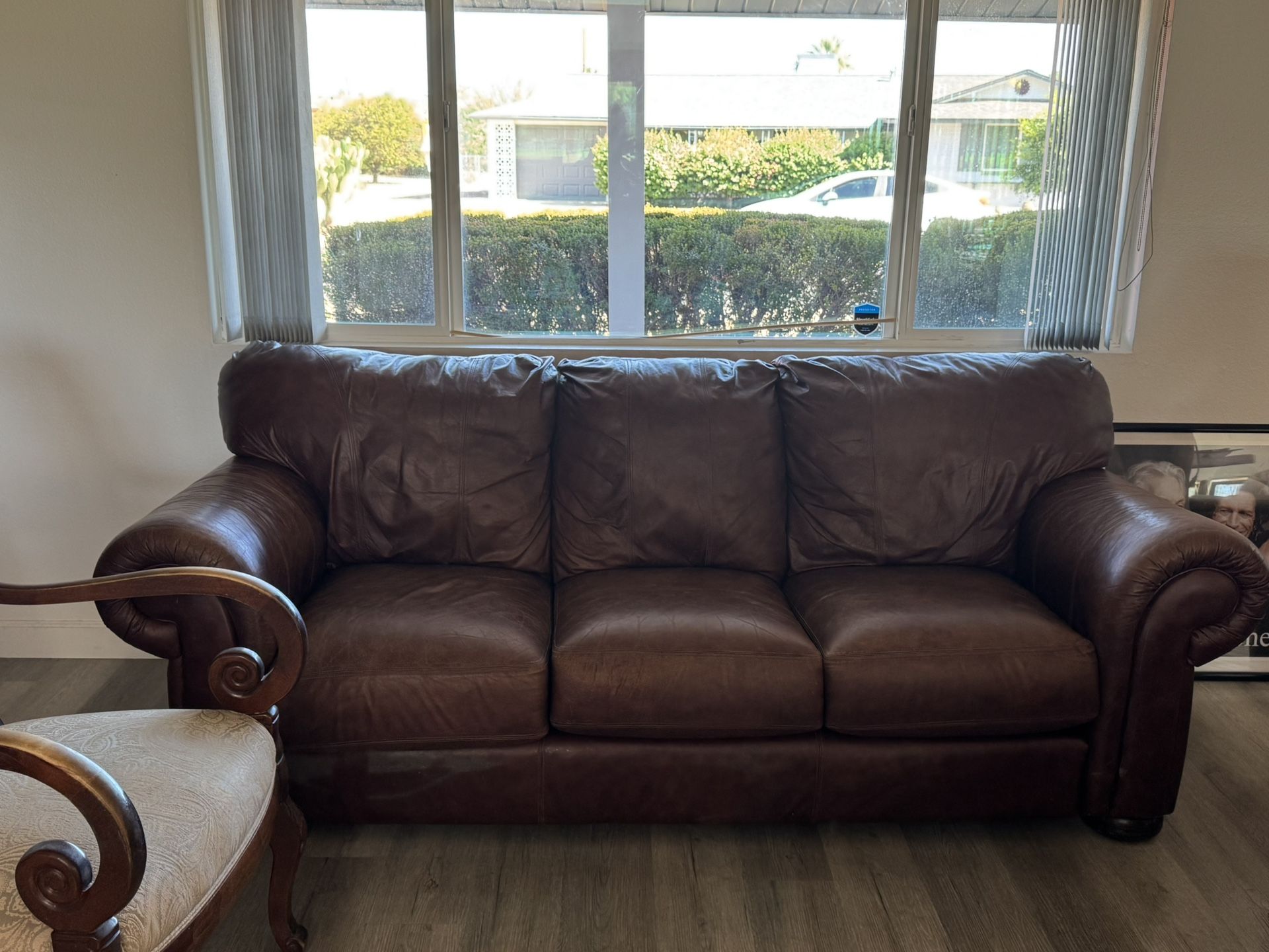 Brown Leather Couch- OBO