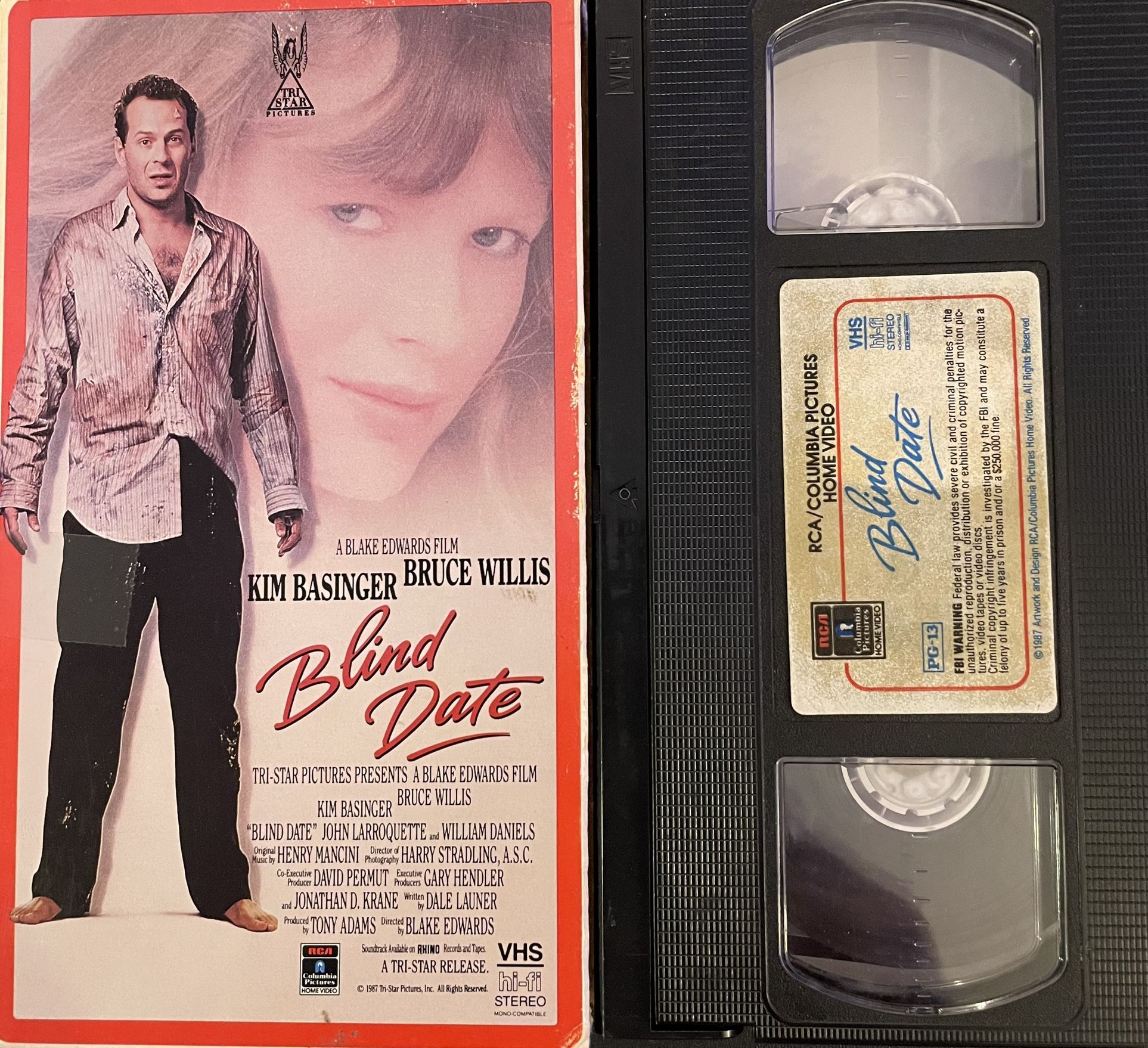 BLIND DATE (VHS-1987) Bruce Willis + Kim Bassinger!