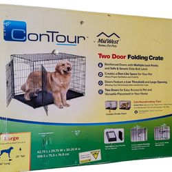 New Large 2 Door Wire Dog Kennel 25"x32"