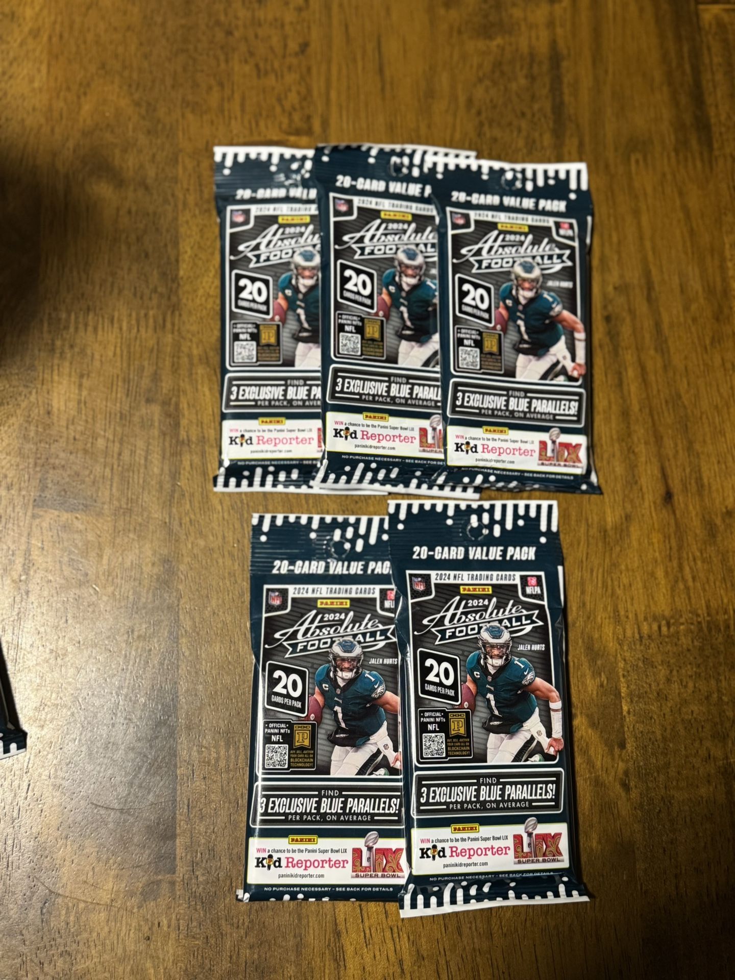 2024 Panini Absolute Football NFL 20-Card Value Pack Lot of 5 New Sealed 