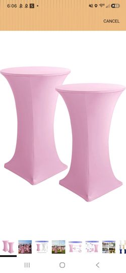 2pack pink cocktail tablecloth covers