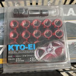 Red Honda Toyota Mitsubishi Lug Nut With Key 12x1.5