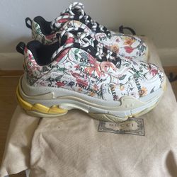 Balenciaga X Gucci Collaboration  Women Floral Sneaker Sz 38/7.5