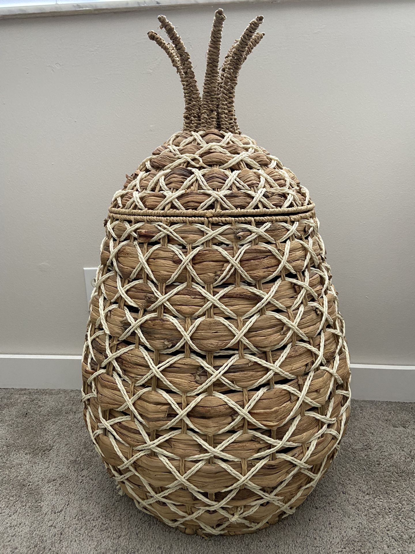 Pineapple Laundry/Storage Basket - Natural