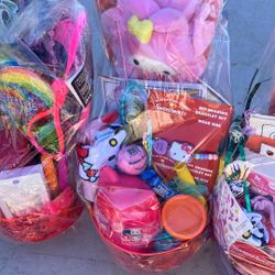 Little girls homemade Valentine’s Day basket