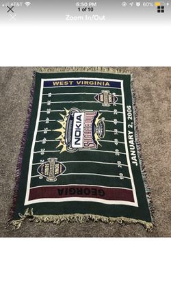 NCAA West Virginia Georgia Throw Blanket Bowl Championship Series 2006 71 X 48