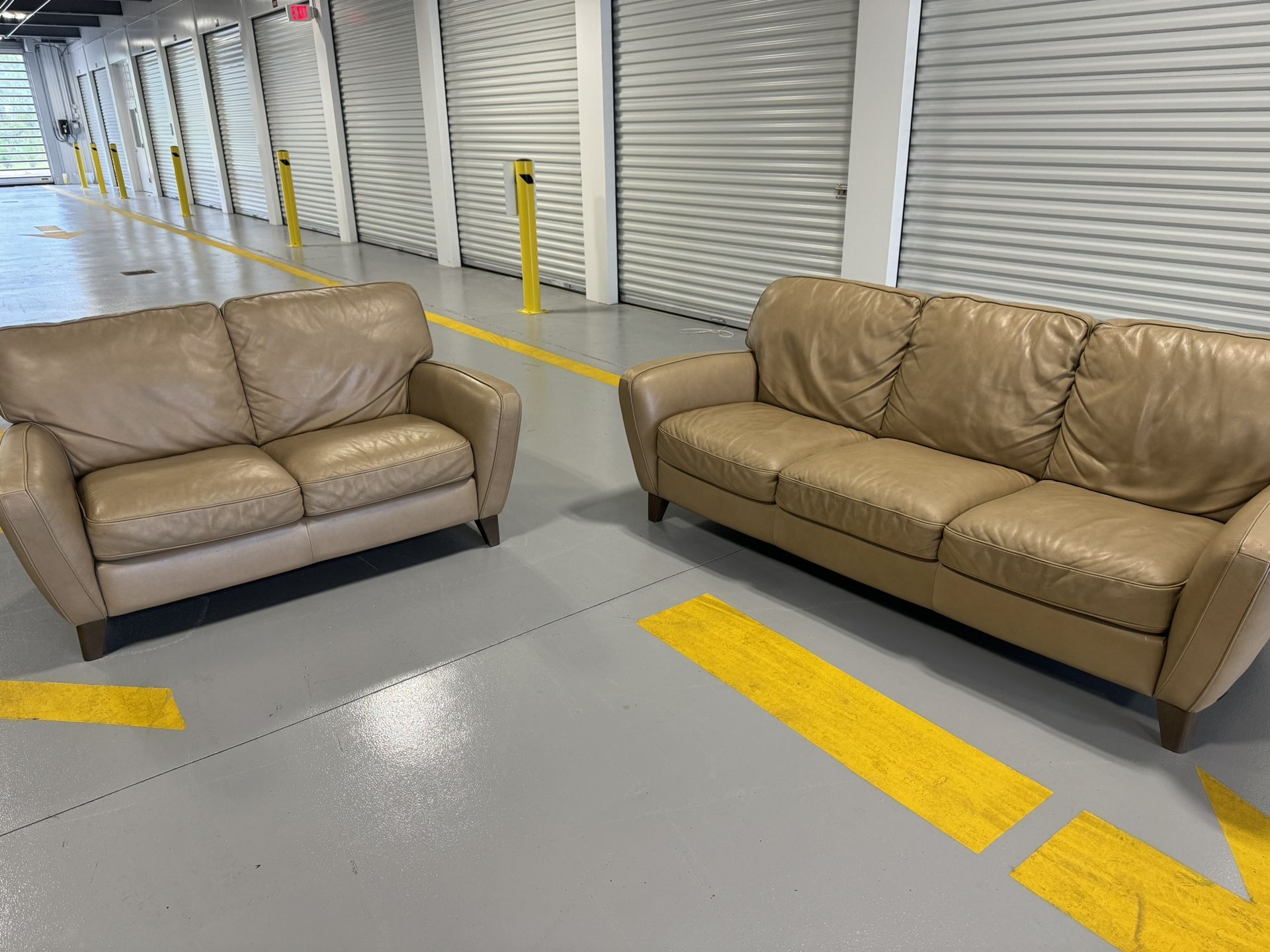Natuzzi Real Italian Leather Couch & Loveseat