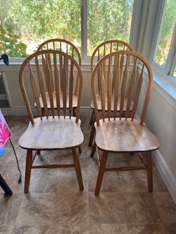 Solid wood dining chairs (4)
