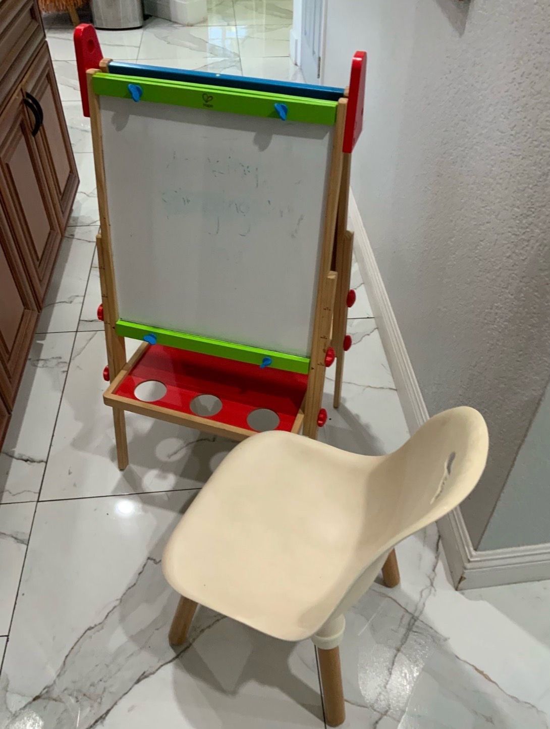 Hape All-in-One Double-Sided Art Easel with chair