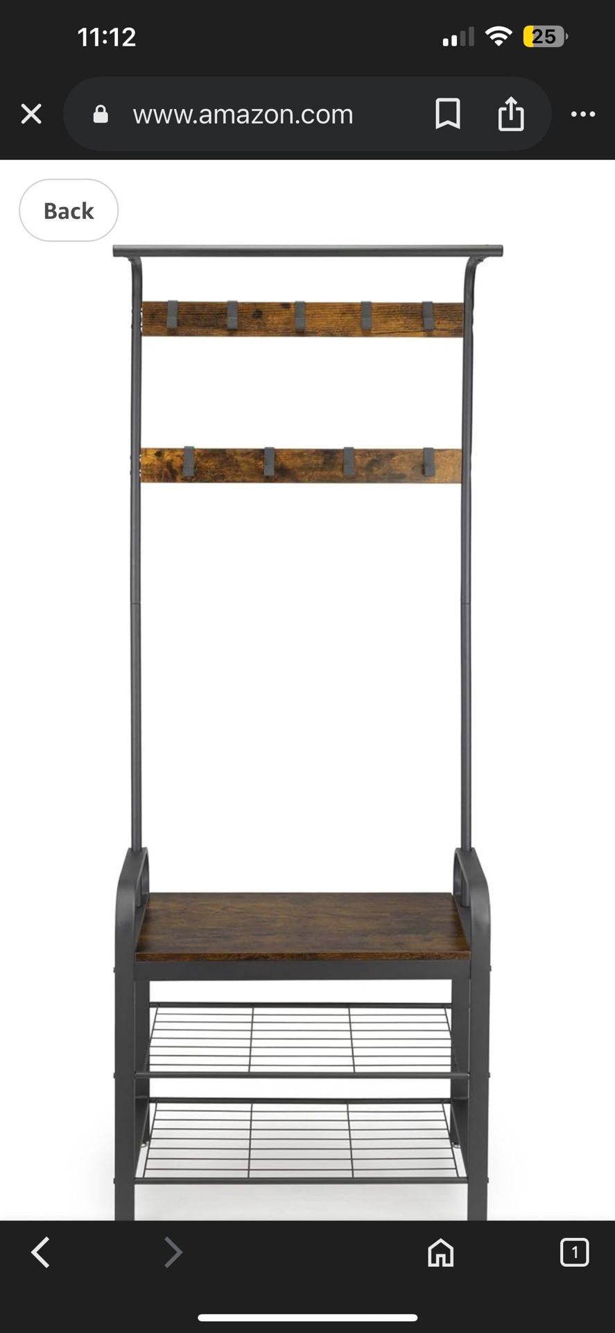 Entryway Bench Coat Rack With Shoe Storage