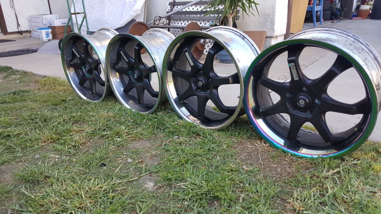 Rims, Konig Afterburners 19" inch wheels black / chrome lip 5x114.3