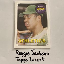 Reggie Jackson Oakland A’s Hall of Fame Outfielder Topps Short Print Insert Card. 