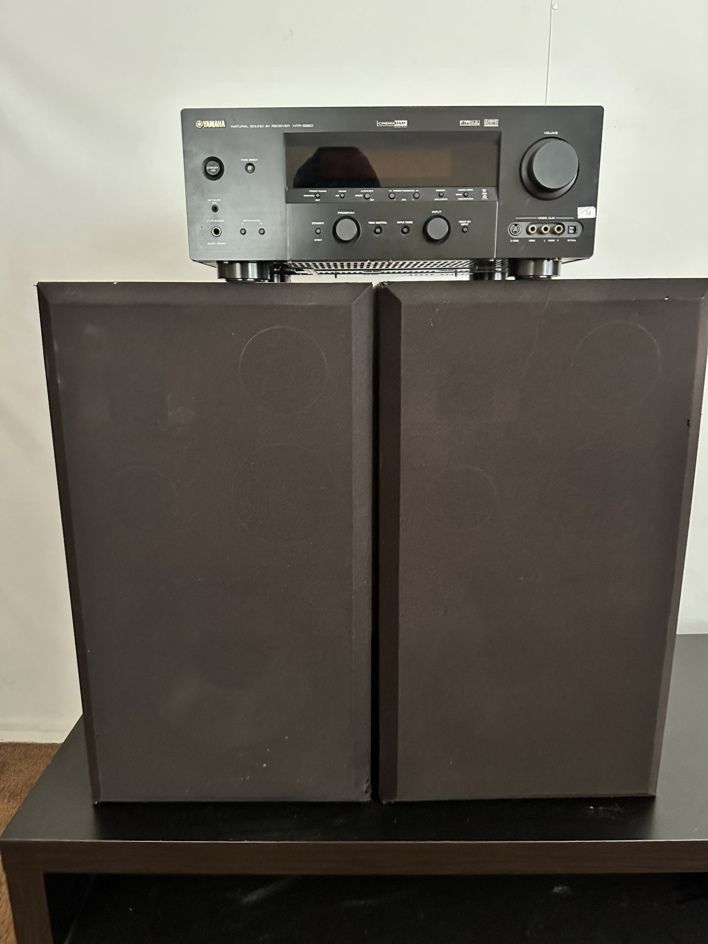 Yamaha Htr-5860 - AV Receiver - 7.1  With Vintage Dynamic Audio Series 1901  Pro Poly Series Pair Stereo Speakers