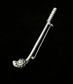 3" x .7" Ultra Rare "Molina" Solid Sterling Silver Golf Club & Ball, Taxco
