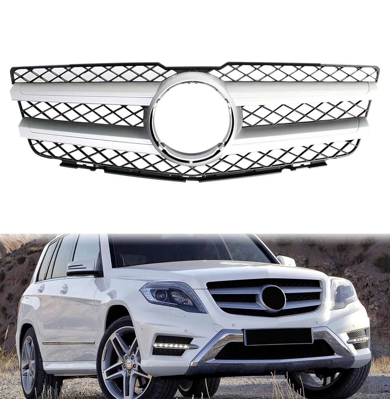 Front Bumper Grill Grille For Mercedes Benz X(contact info removed)-2012 GLK250 GLK300 GLK350
