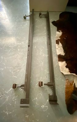 Premium Heavy-Duty Metal Bed Frame Rails with Wheels (Full/Queen)
