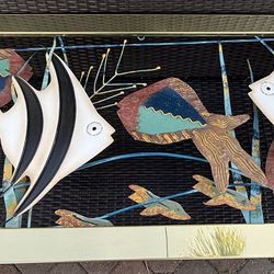 C. JERE METAL WALL SCULPTURE TROPICAL FISH AQUARIUM 1993