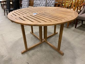 Large Round Slatted Patio Table