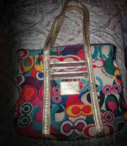 Coach vintage mulit color tote