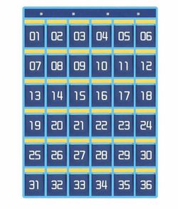 36 Pockets Numbered Classroom Pocket Chart for Cell Phones
