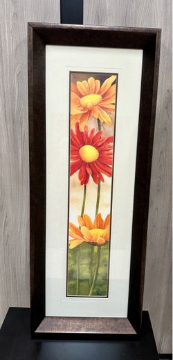 Framed floral wall art 39x15