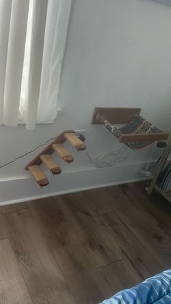 Wall-Mounted Cat Hammock & 4-Step Sisal Climbing Shelf Set