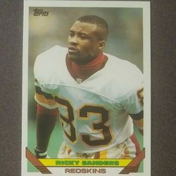1993 Topps Ricky Sanders Washington Redskins #95 Wide Receiver Football Card Vintage Collectible Sports NFL National League Professional